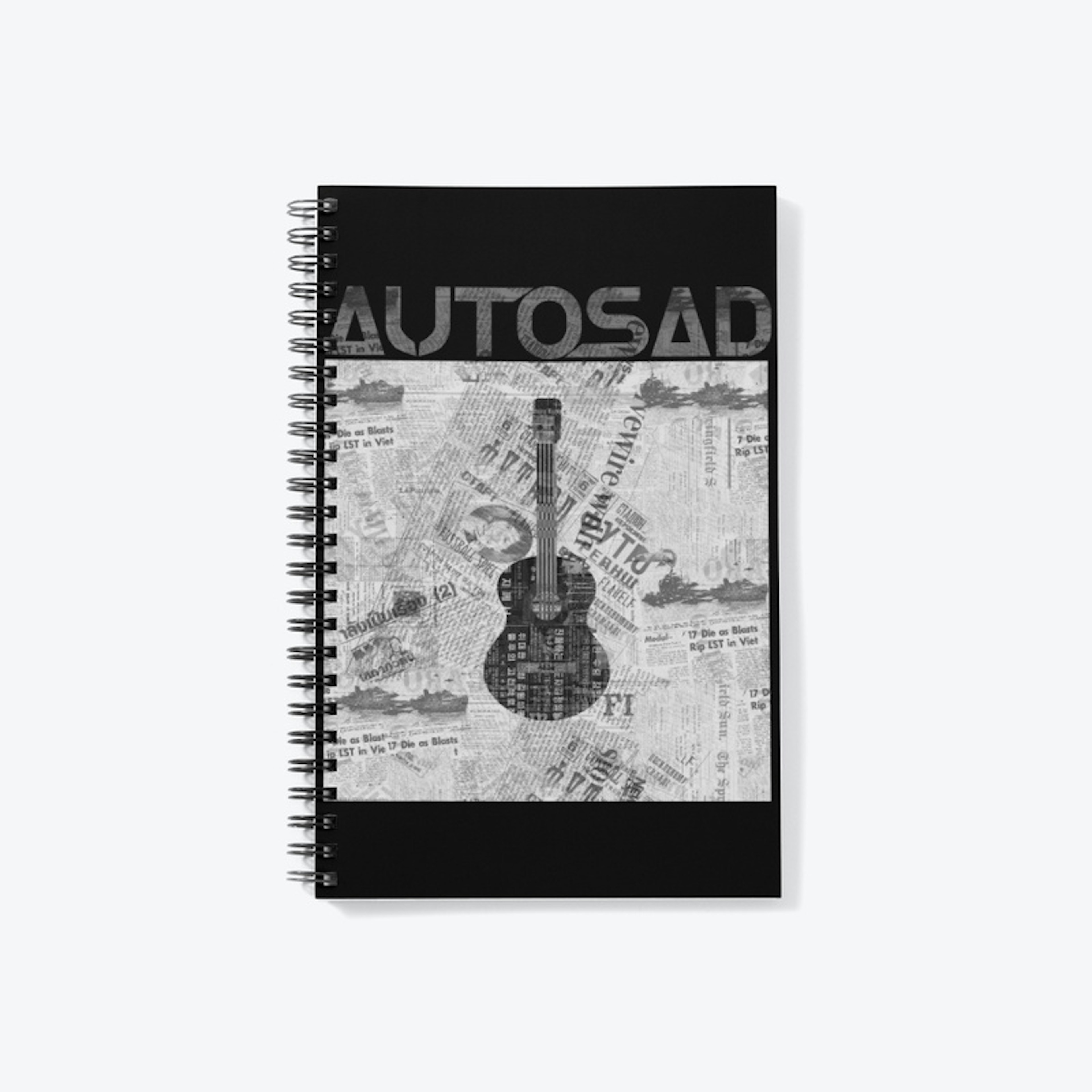 Newspaper Guitar Design by Autosad