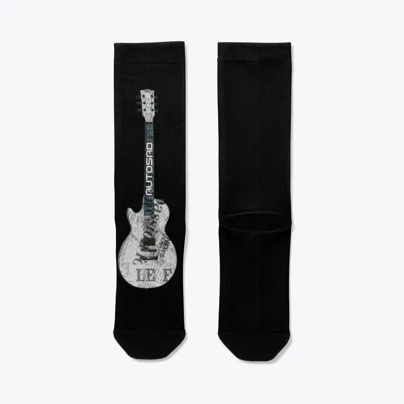 Autosad Black/White Newspaper Guitar