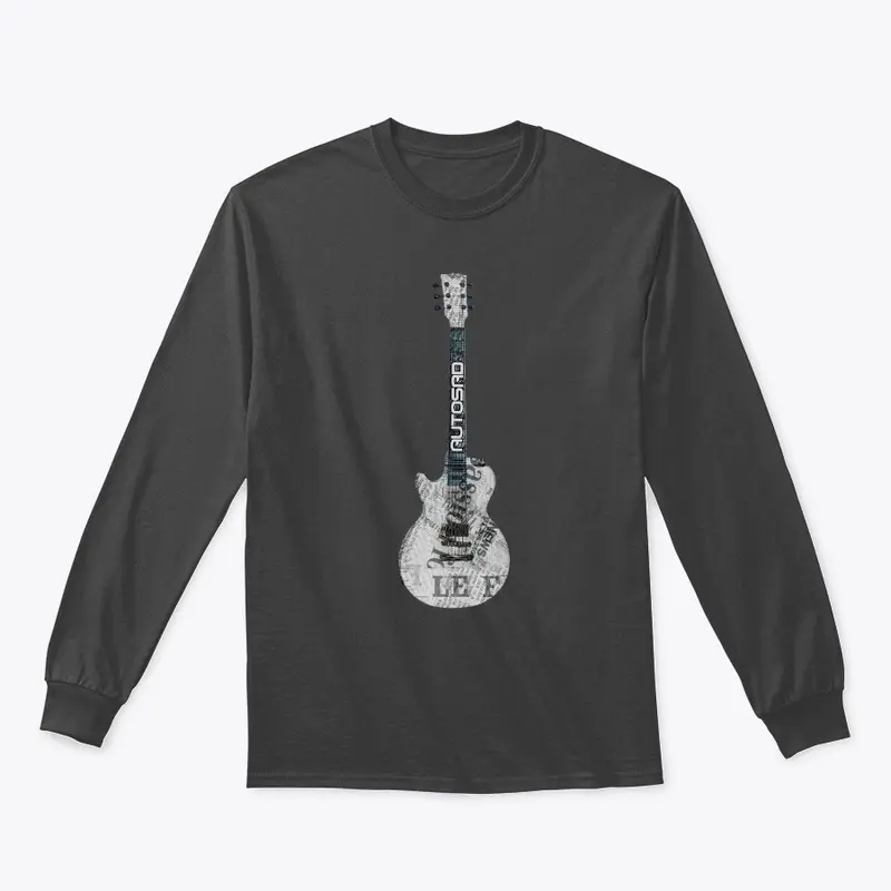 Autosad Black/White Newspaper Guitar